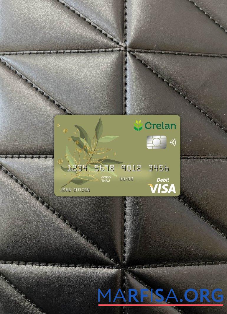 Downloadable Belgium Crelan bank visa card photolook front example